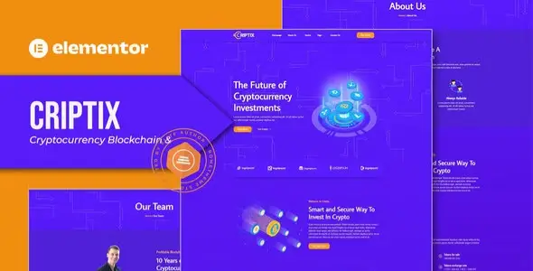 Criptix – Cryptocurrency Blockchain & Bitcoin Elementor Template Kit